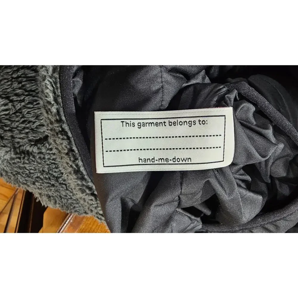 Patagonia Kids Puffer Jacket, Reversable, Dream Song, Black/Gray, Size Kids L